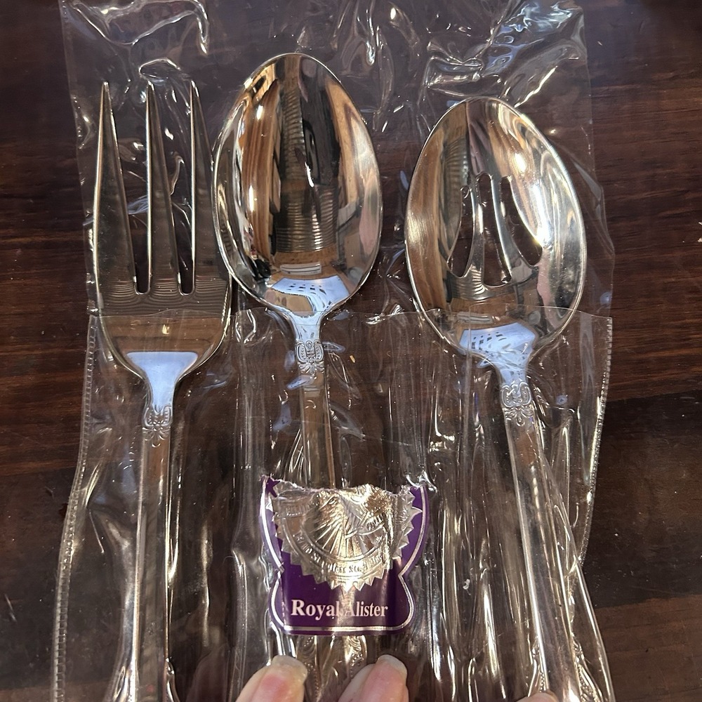 HERITAGE‎ MINT Stainless Flatware 3 Pc Serving Set ROYAL ALISTER - NEW UNSEALED